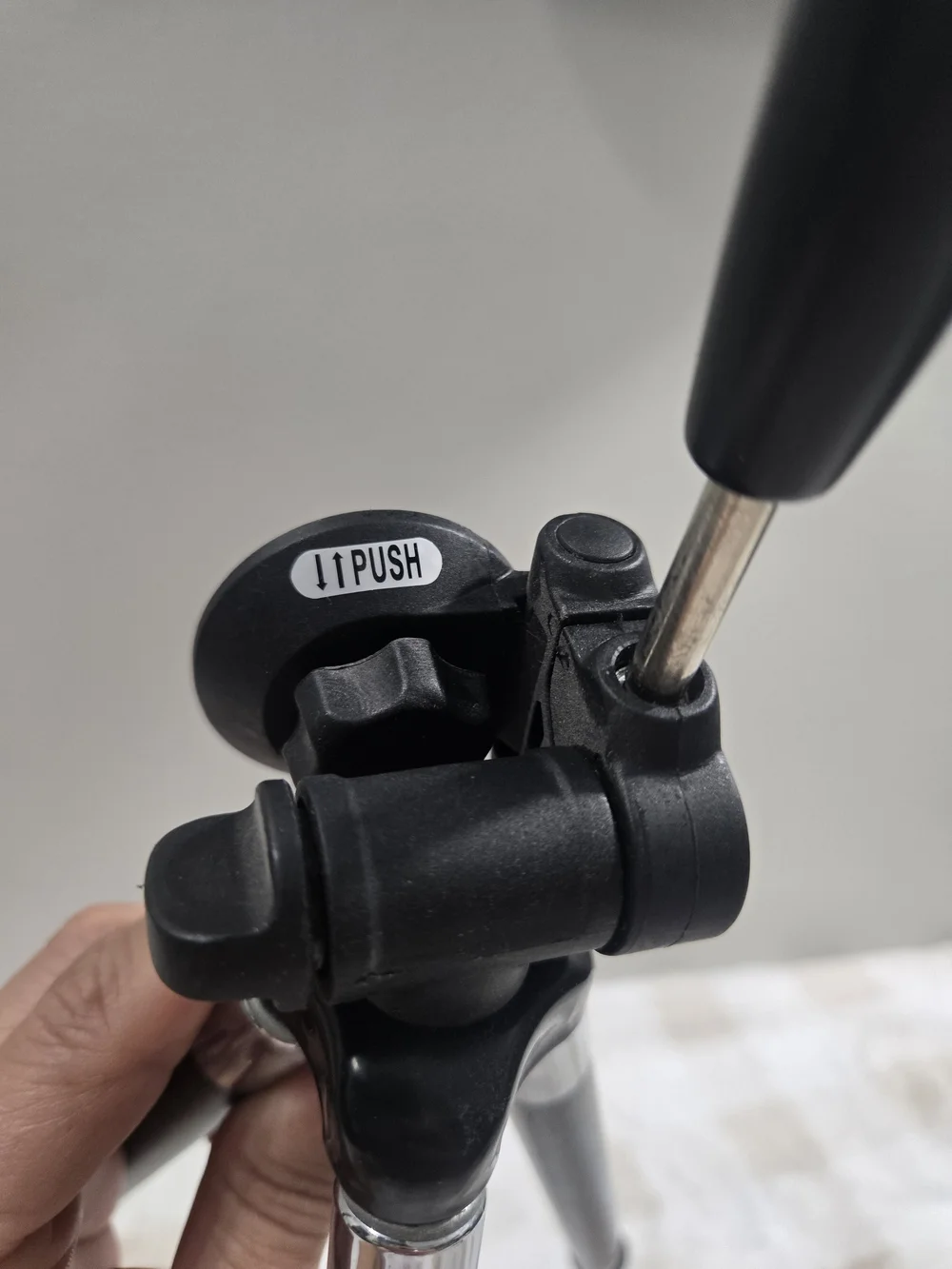Compact Black Camera Tripod with Adjustable Head